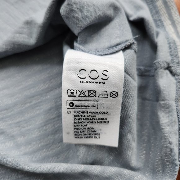 COS Blue and White Striped Crewneck Short-Sleeve T-Shirt - Picture 4 of 5